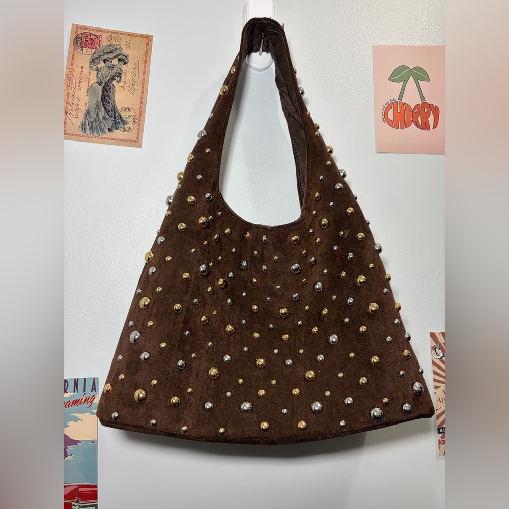Primark Brown Studded Shoulder Bag